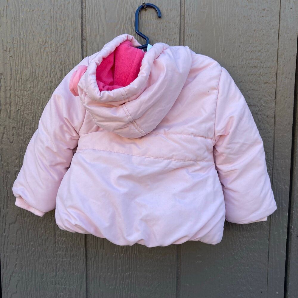 Disney store pink puffer coat Jacket disney princesses girls size 2 - Picture 2 of 2